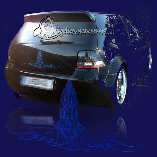 Pinstriping auf Golf, Blue