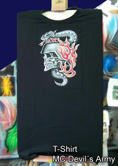 MC Devil´s Army, Airbrush auf T-Shirt