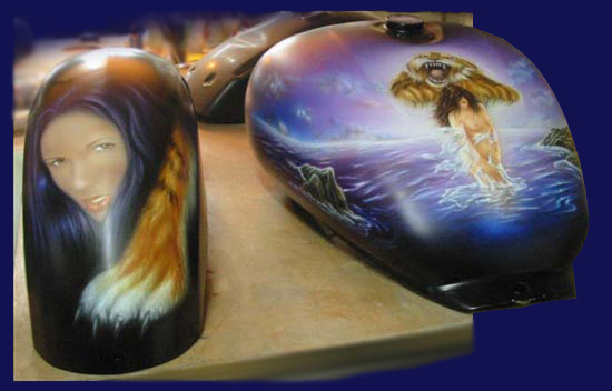 Airbrush auf Honda Valkyrie, Tank und Kotflügel