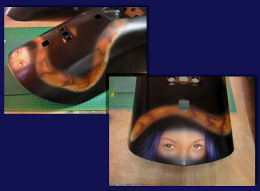 Tigerlady, Airbrush auf Honda Valkyrie