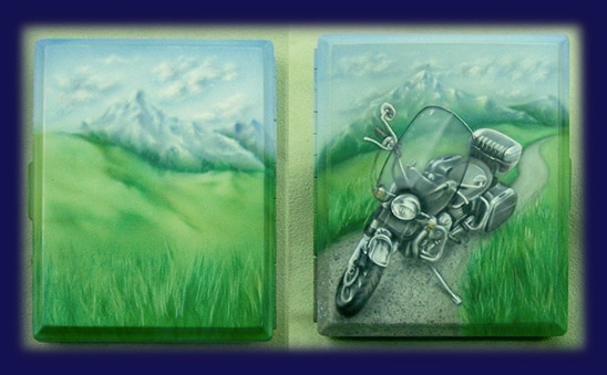 Moto Guzzi California airbrush auf zigarettendose