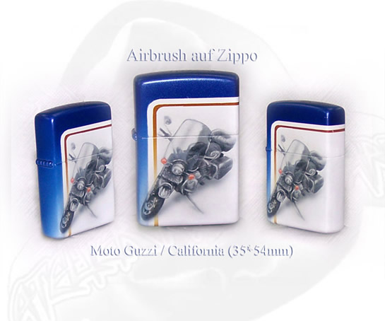 Airbrush auf Zippo, Moto Guzzi California