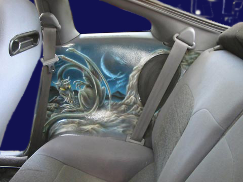 Mitsubishi Eclipse, Innenverkleidung, finest freehand airbrush Dragon