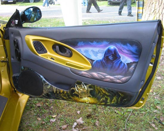 Mitsubishi Eclipse, Innenverkleidung, finest freehand airbrush Death Father