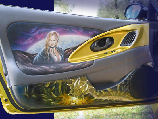 Mitsubishi Eclipse, Innenverkleidung, finest freehand airbrush Dragon